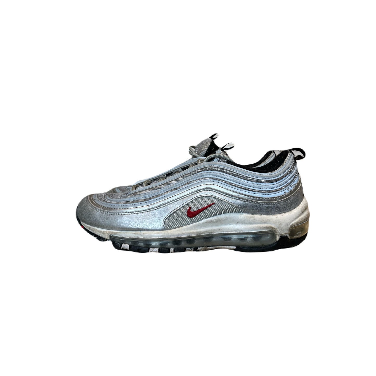 The Nike Air Max 97 GS with style code 918890-001 silver bullet For Kids Size 7Y