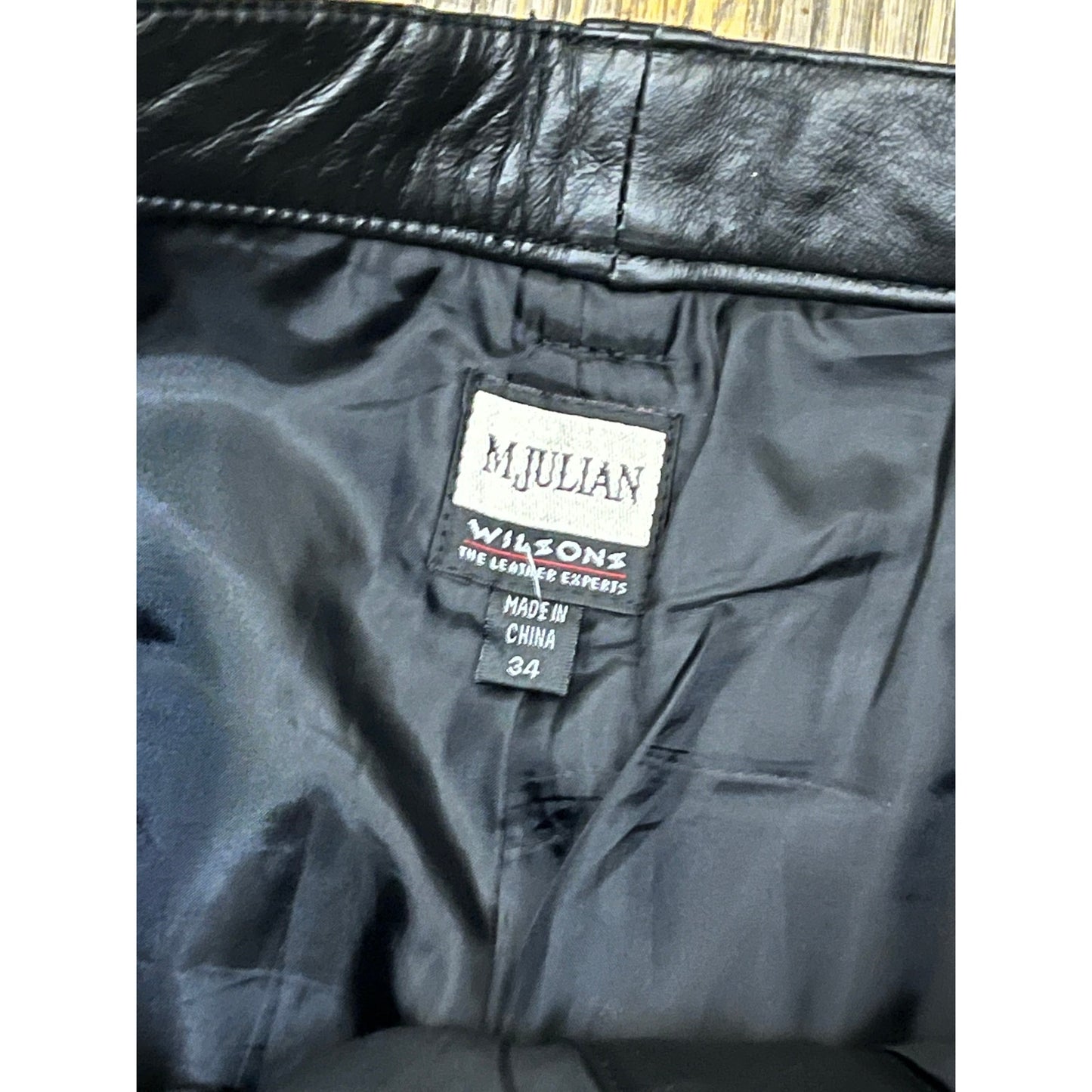 Mjulian Wilson’s All Black Leather Men’s Jean’s Size 34