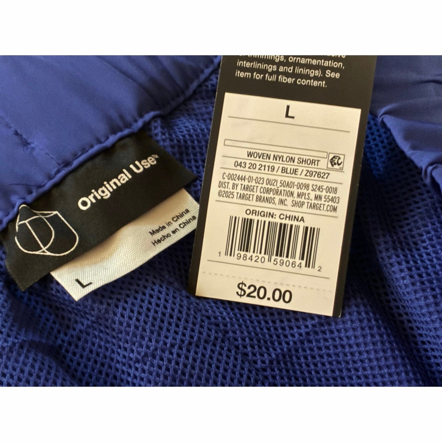 Royal Blue Original Use Men’s Shorts Size Large