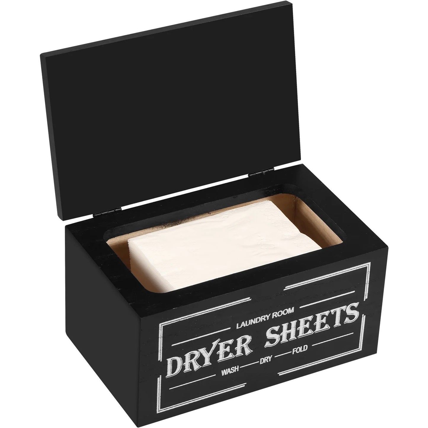 Wooden Dryer Sheet Holder With Lid Large Capacity Dustproof