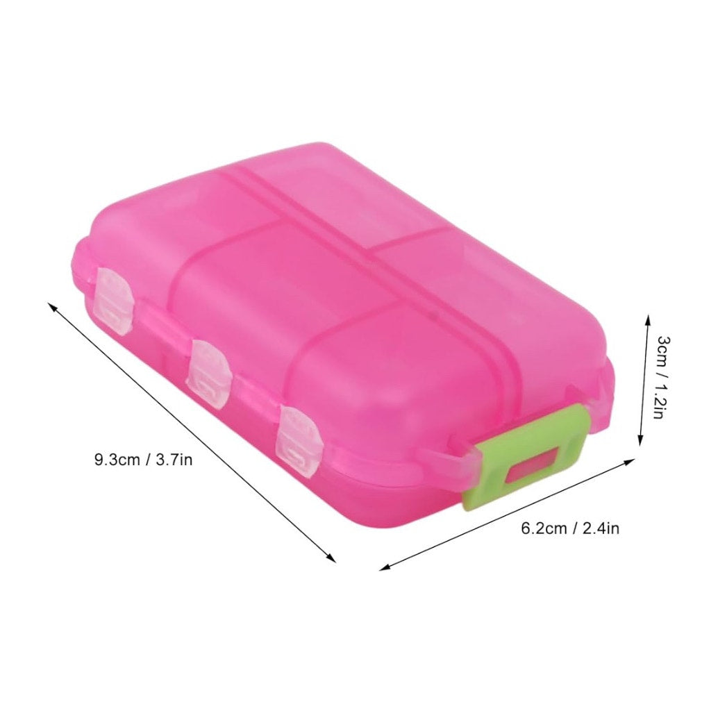 Pill Case,Pill Organizer,10 Compartments Buckle Lock Weekly Portable Medicine