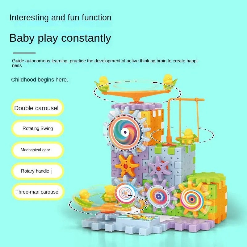 180-piece Electric Gear Building Block Creative Puzzle Set.