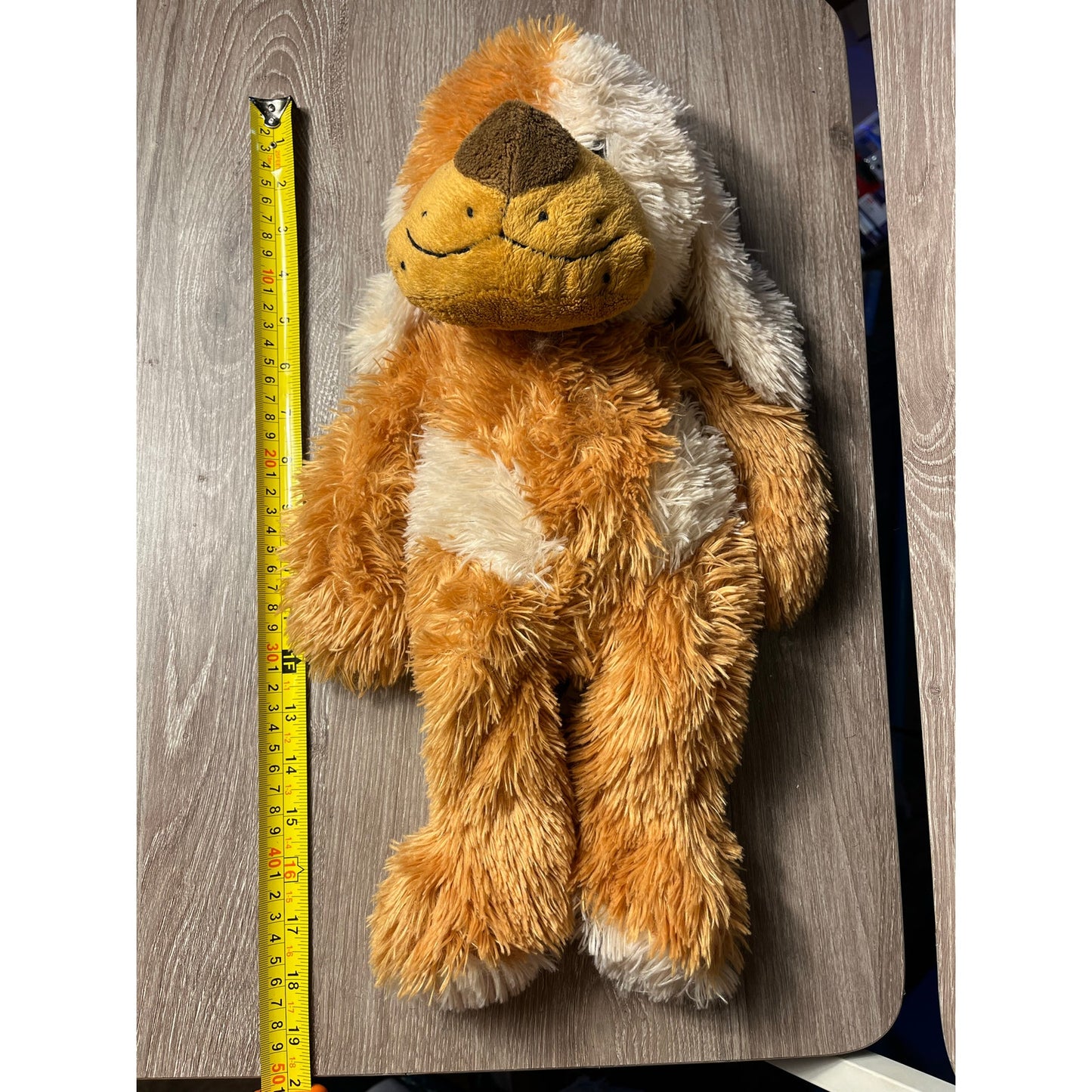 18” Tan And White Stuff Animal Dog