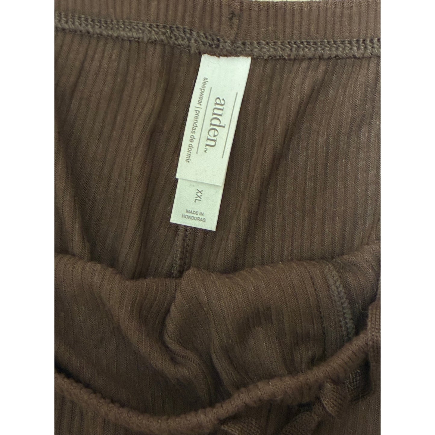 Auden  Brown Cozy Ribbed Wide Leg Pant Sleepwear Sz XXL