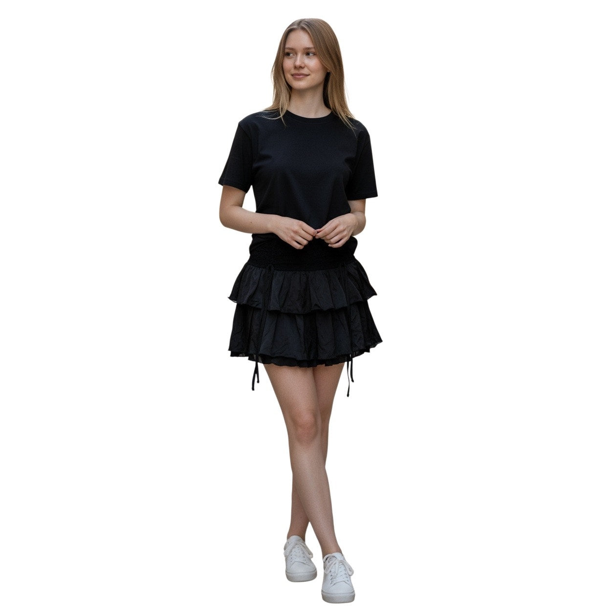 Avidlove Women's Pleated Mini Skirt Lace High Waisted Ruffles. Size XL