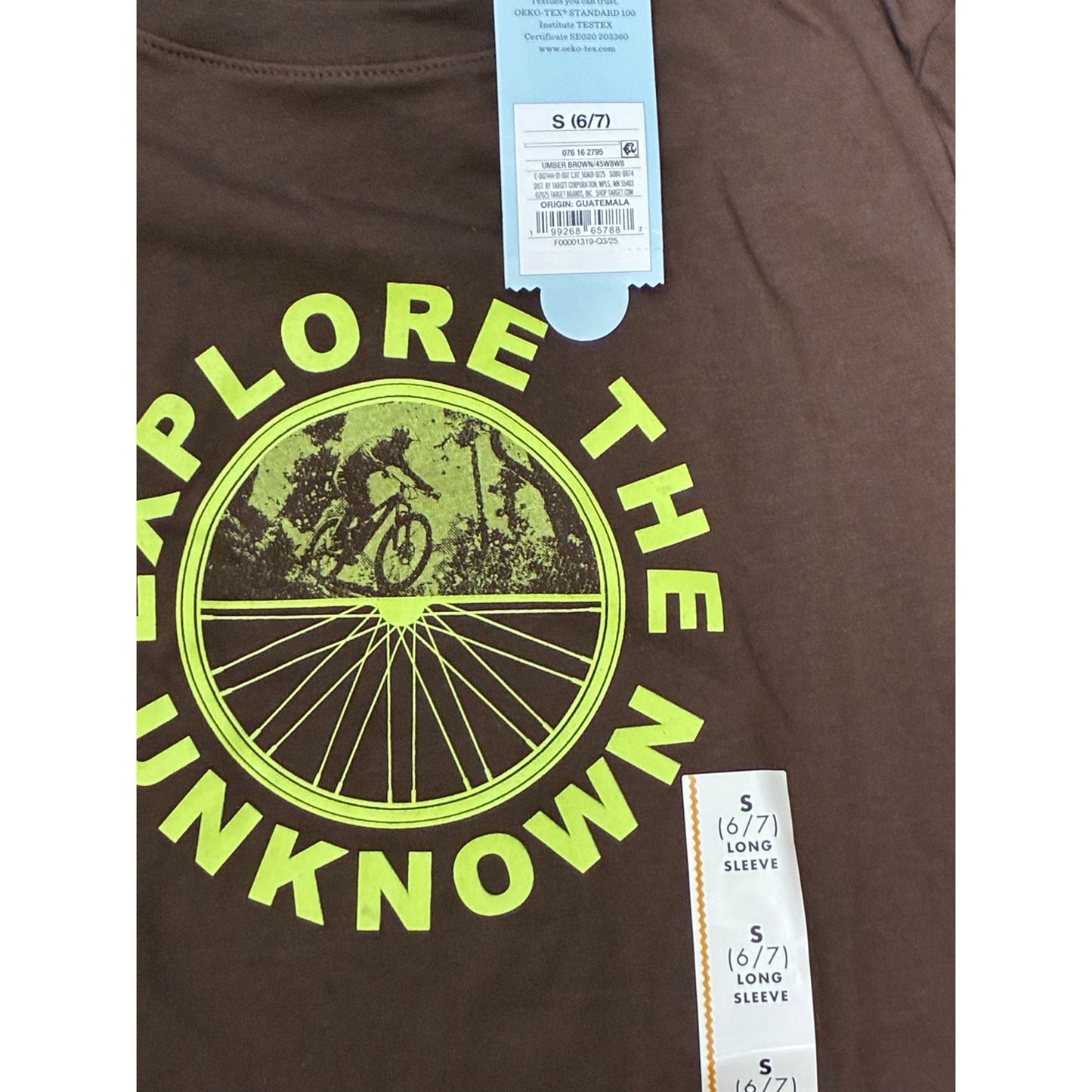 Boys' Long Sleeve Graphic T-shirt - Cat & Jack Brown Size 6/7