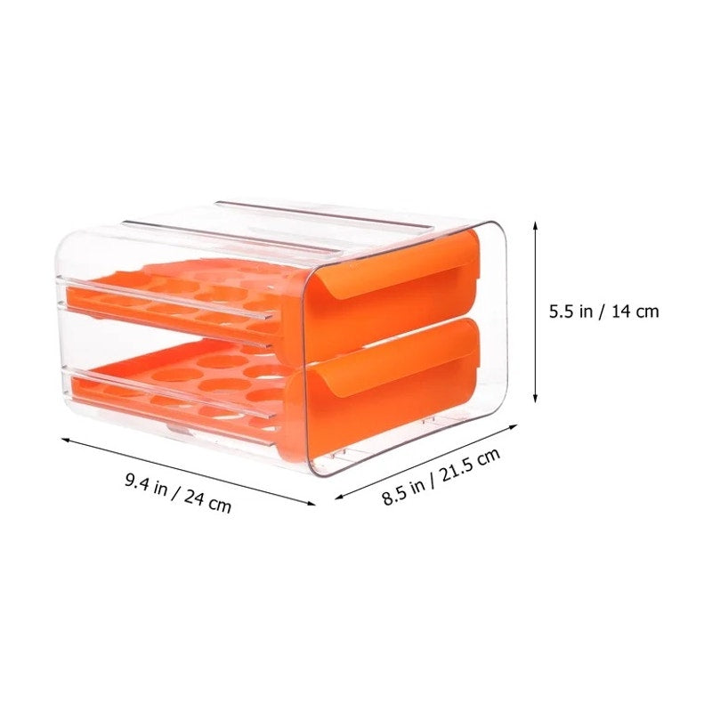 HOOWIFFY Food Containers Refrigerator Food Storage Box Orange Plastic 1 Pc