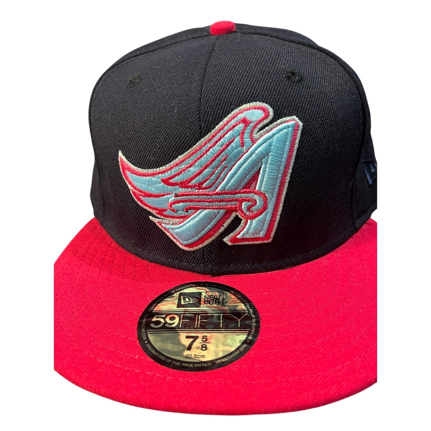 New Era Hat Size 7 5/8 Black/Pink/Blue As