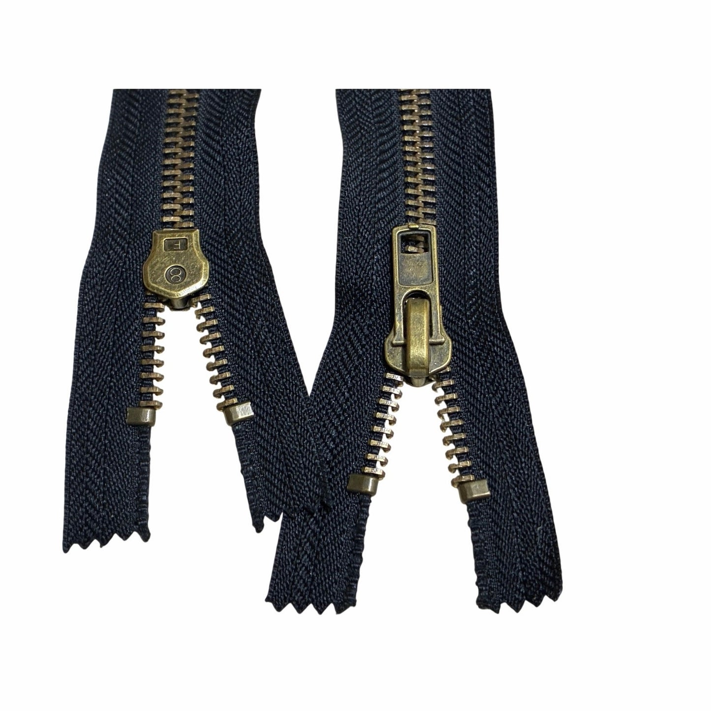 26” Jacket Zipper Heavy Weight  #8 Antique Brass Separating  Black 2 Zippers