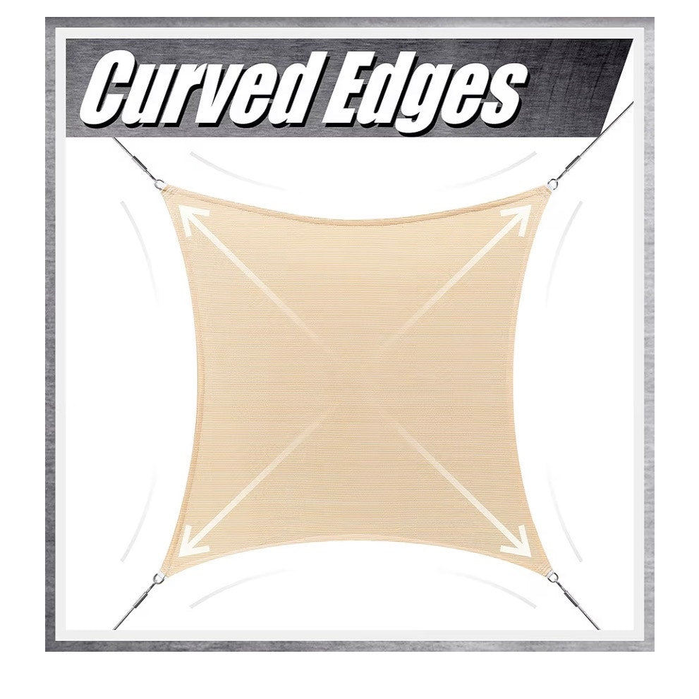 10” x 14' Red Sun Shade Sail Rectangle Canopy Mesh Fabric UV Block