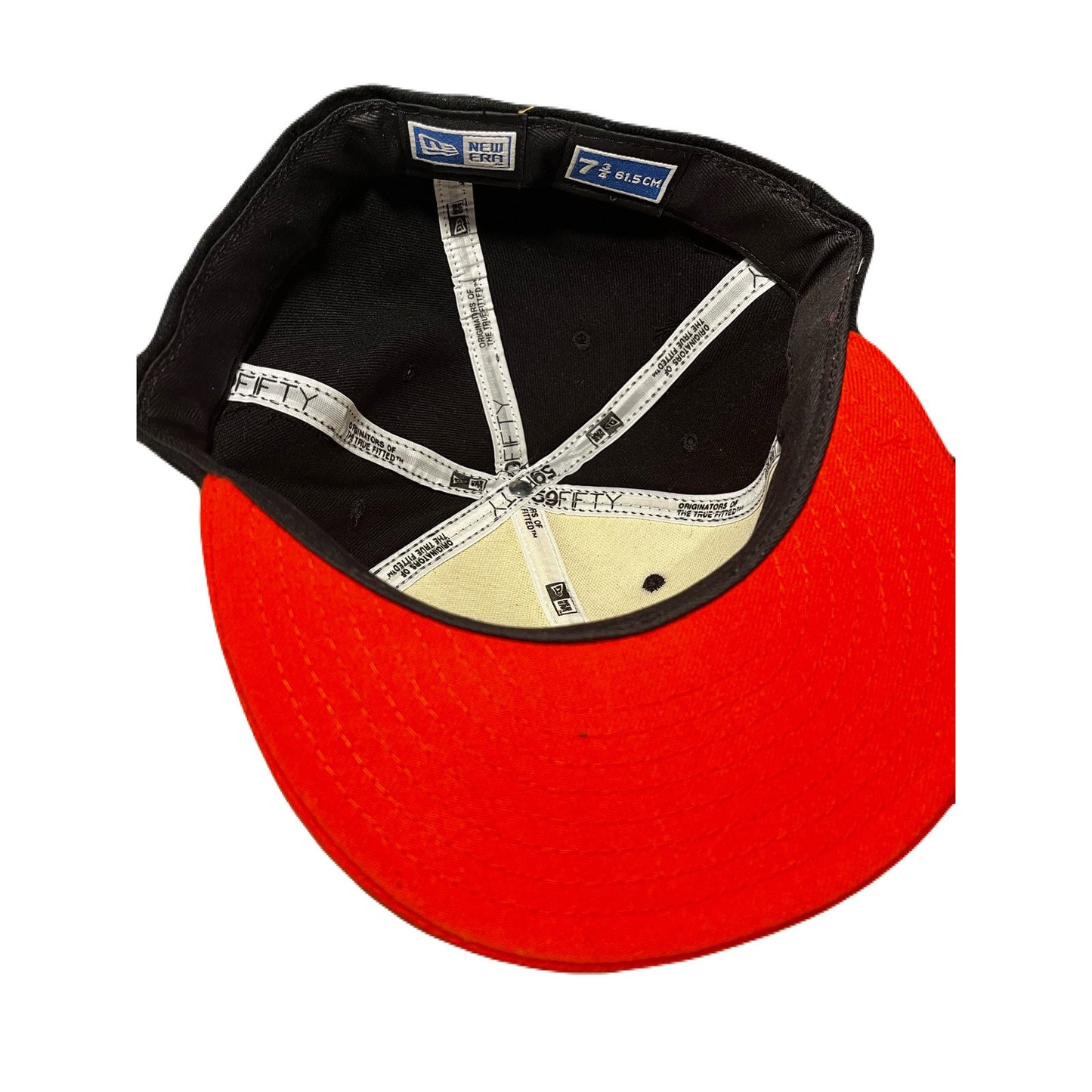 New Era Orange ,White & Black Hat With A Bear On It Size 7 3/4