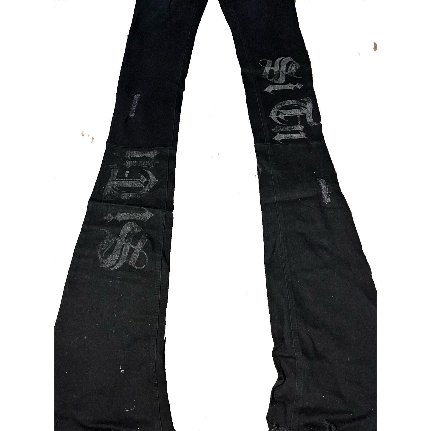Si Tu Veux Black Jean’s Size 36 With design on the legs