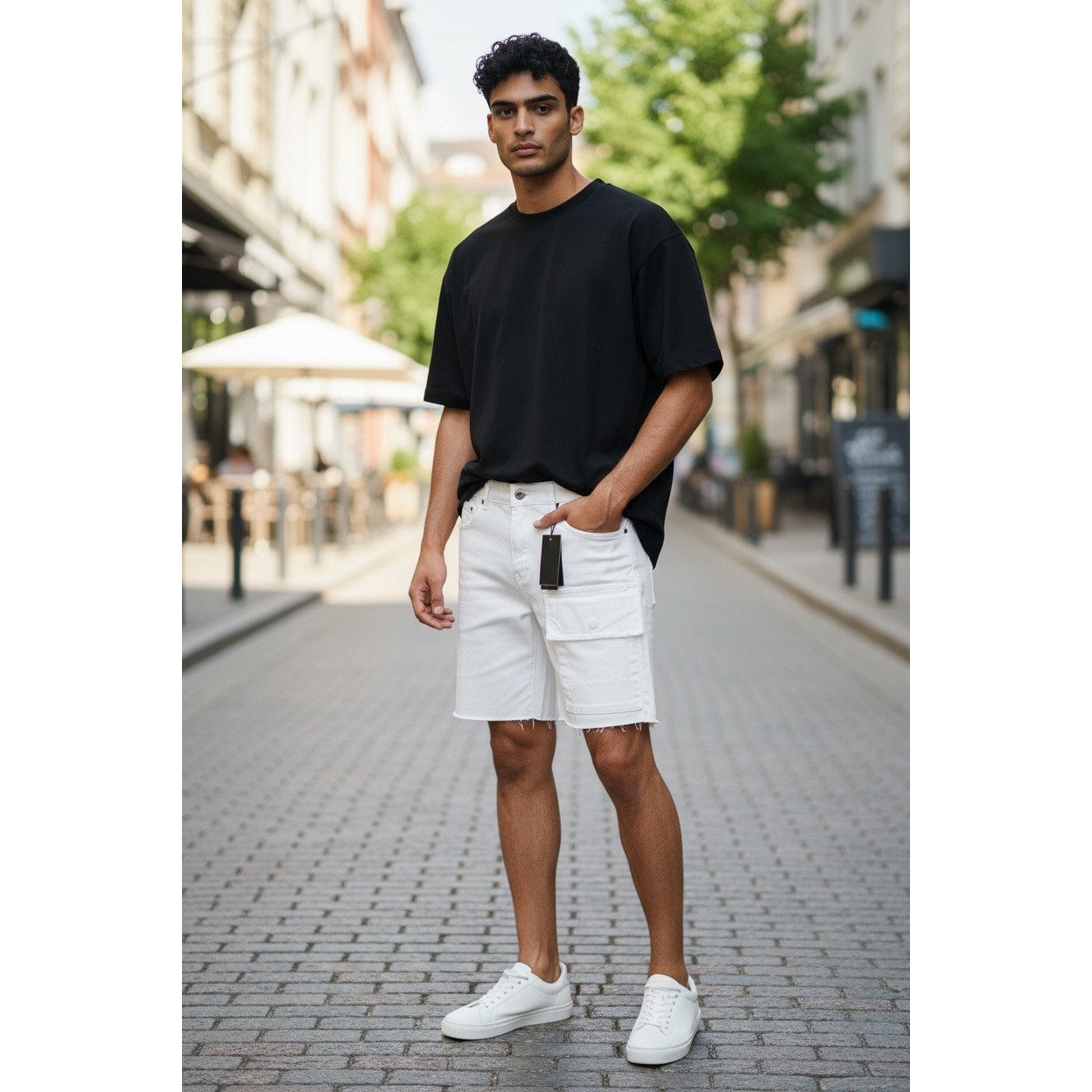 Si Tu Veux TV0013-White Brutini Cargo Jean Size 32/32