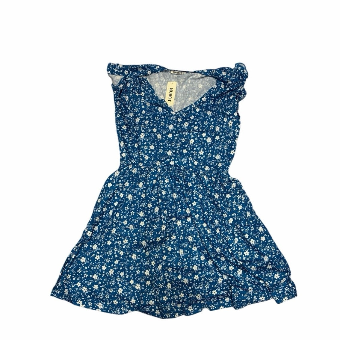 huhot women's casual summer vacation mini dress blue size Large