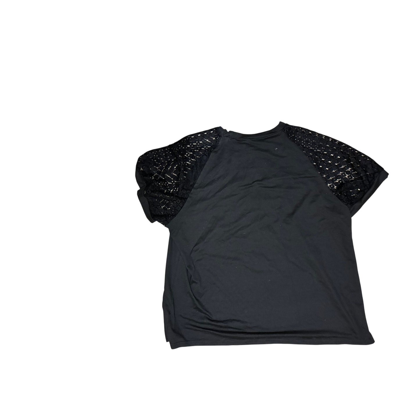 Women’s Black T-Shirt Size 4XL With See Thru Sleeves