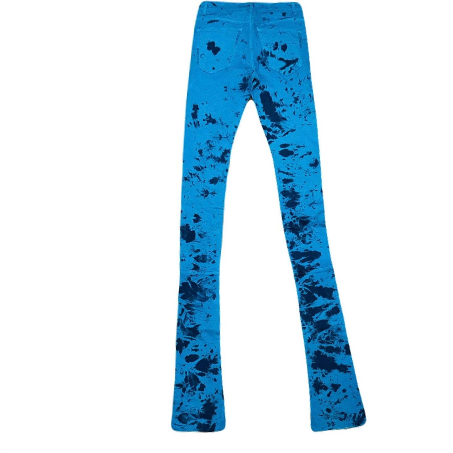 Si Tu Veux SuperStack Royal Blue Men’s Jeans With Black Spots On Them Size 32