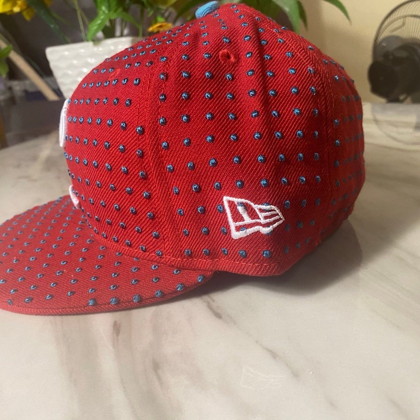 New Era Hat 7 1/8 Red & White C