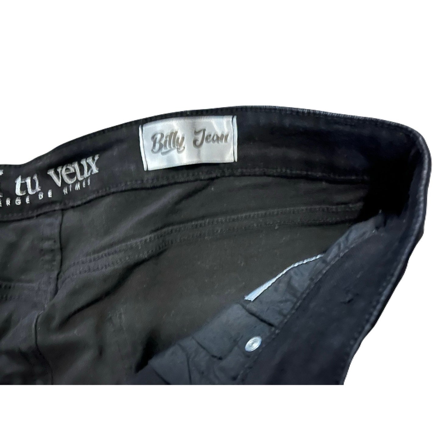 Si Tu Veux Black Jean’s Size 36 With design on the legs