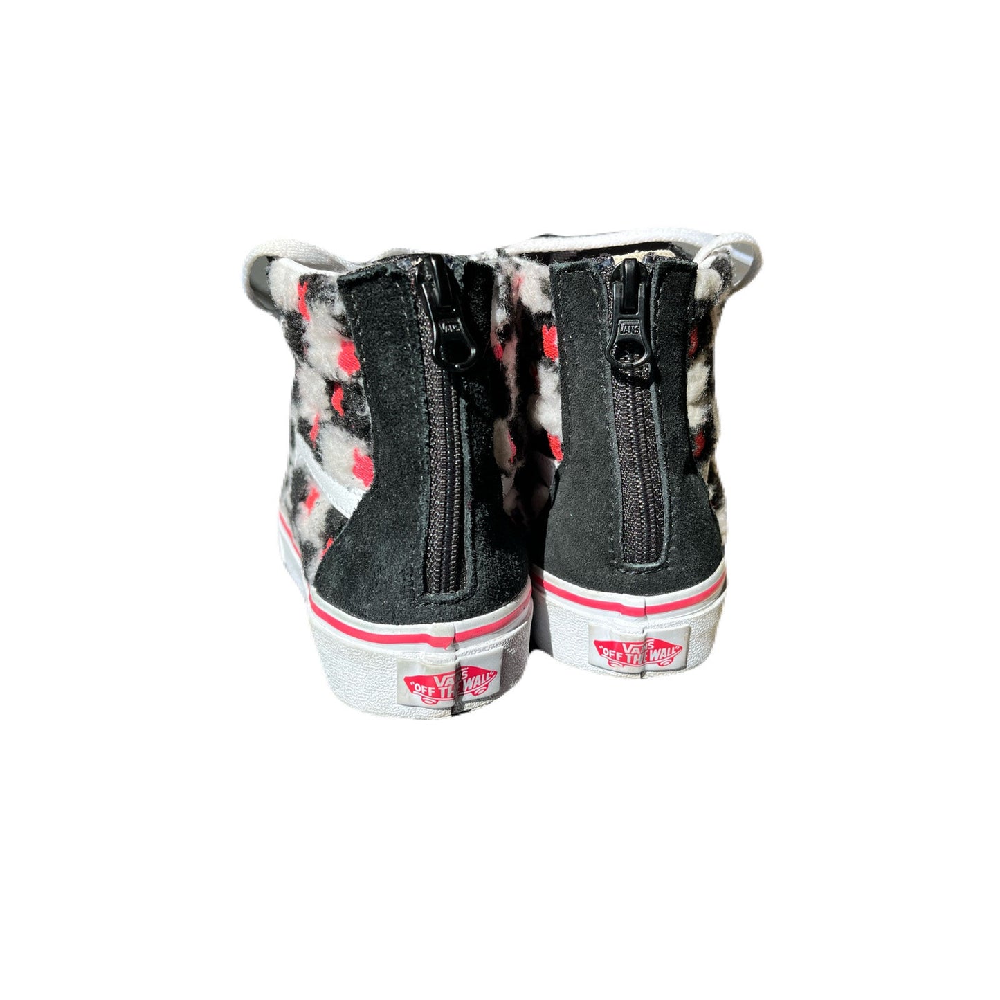 VANS SK8 Hi Zippered Pink-Stars Fuzzy-Checks 507698 Kids Size 3