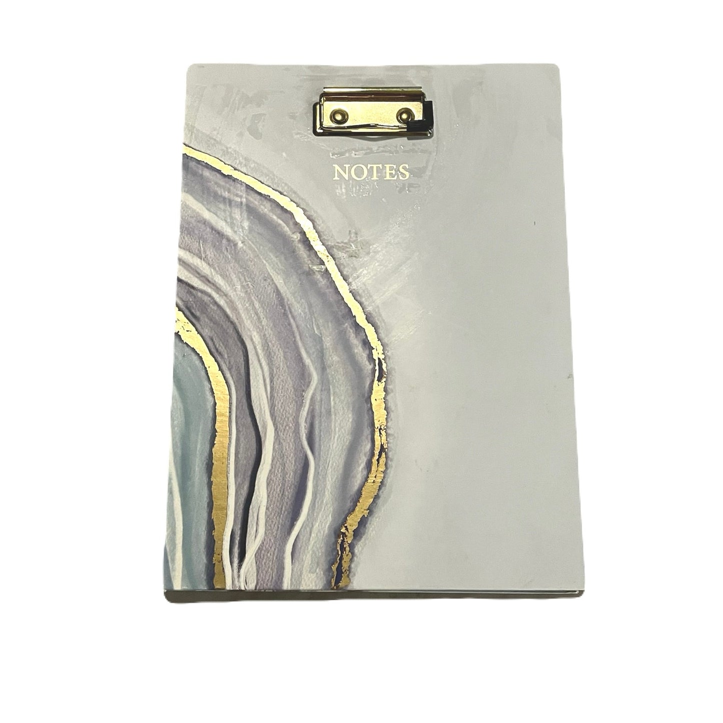 Notes Clipboard White Blue & Gold
