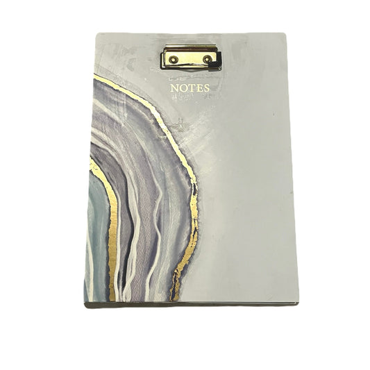 Notes Clipboard White Blue & Gold