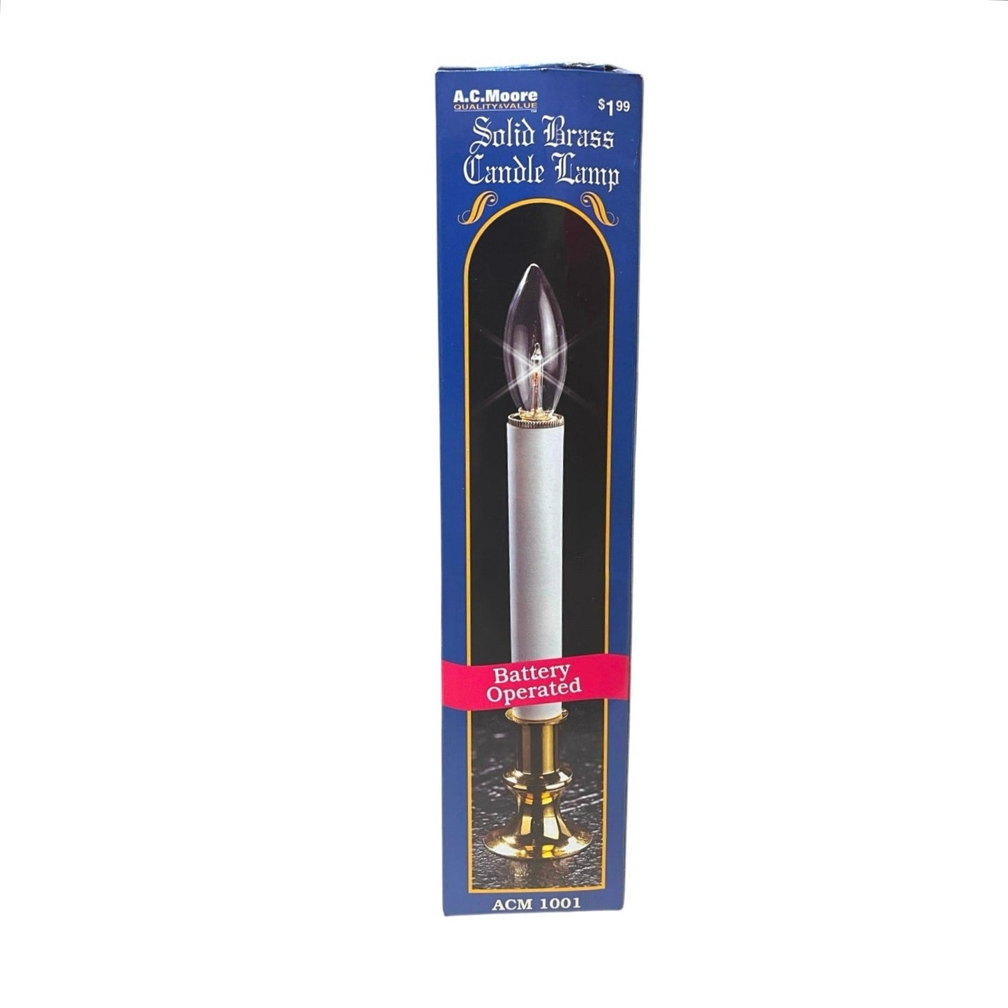 A.C.Moore Solid Brass Candle Lamp ACM 1001 Battery Operated
