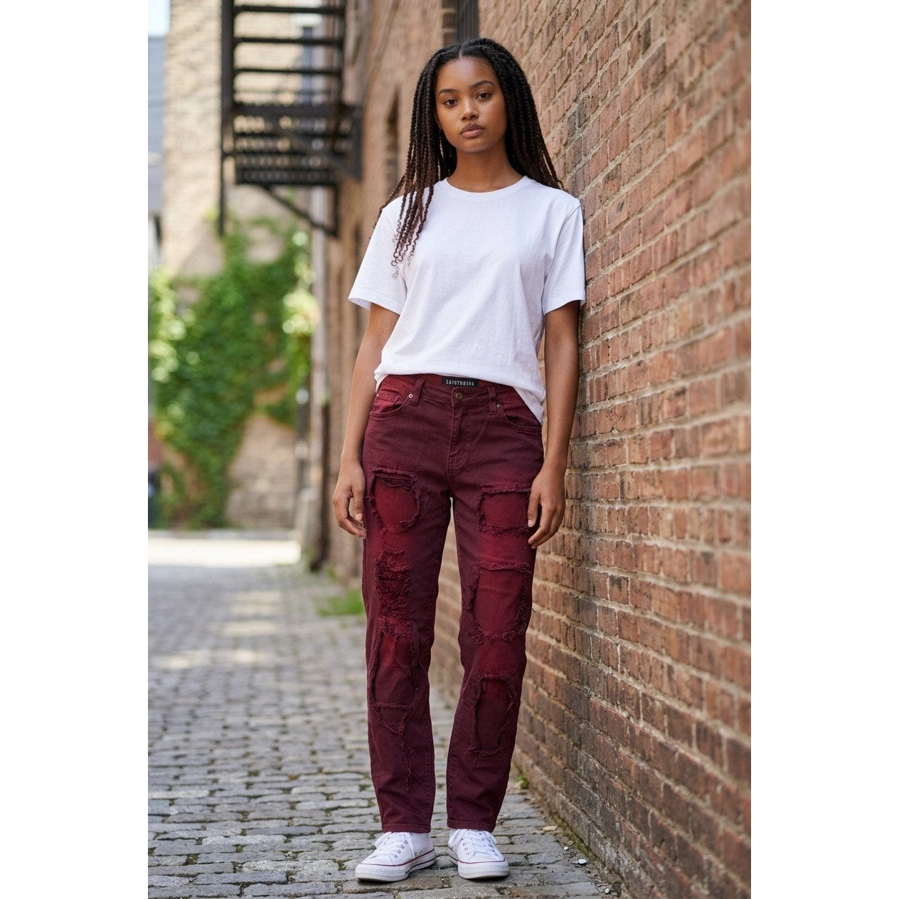 Fashion Nova Burgundy Women’s Jean’s Size 13