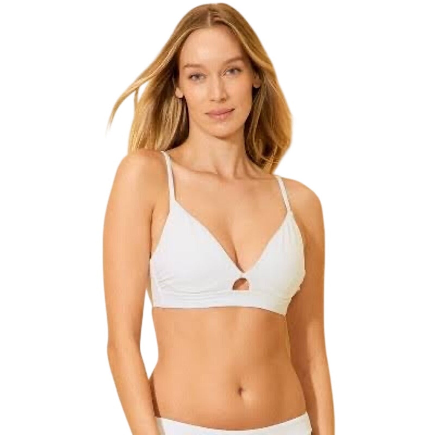 Women's White Ruffle Underwire Bikini Top - Shade & Shore  32D
