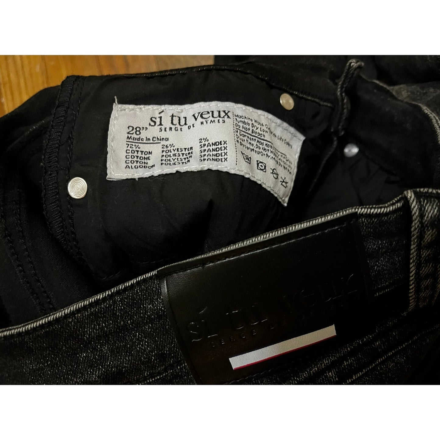 Si Tu Veux Marc Jeans Black Wash Superstack Mens Size 28