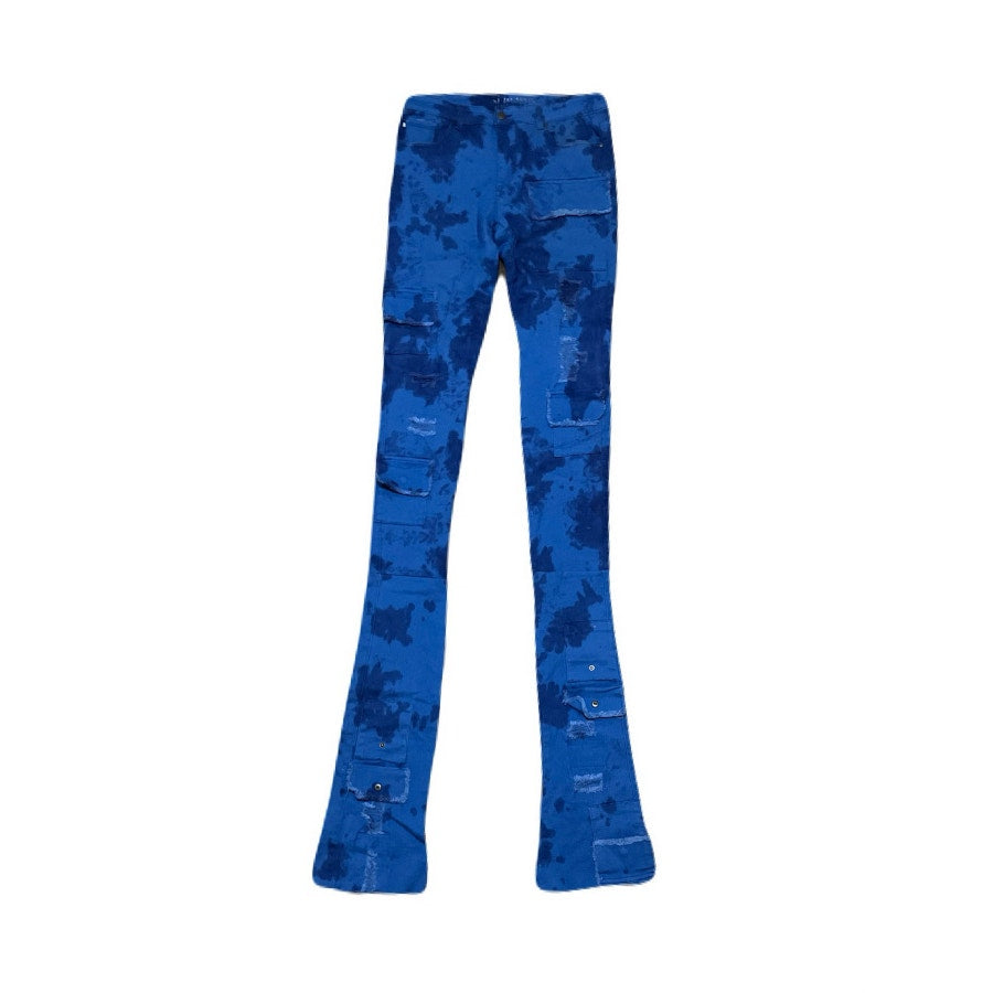 Si Tu Veux Royal Blue Superstack Men’s Jean’s Size 32