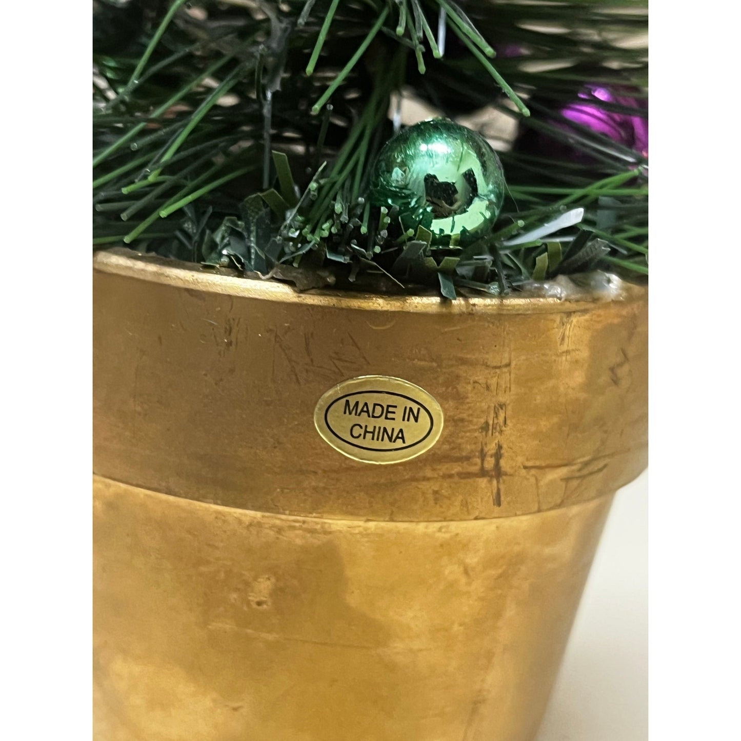 vintage-style green bottle brush 10” Christmas tree
