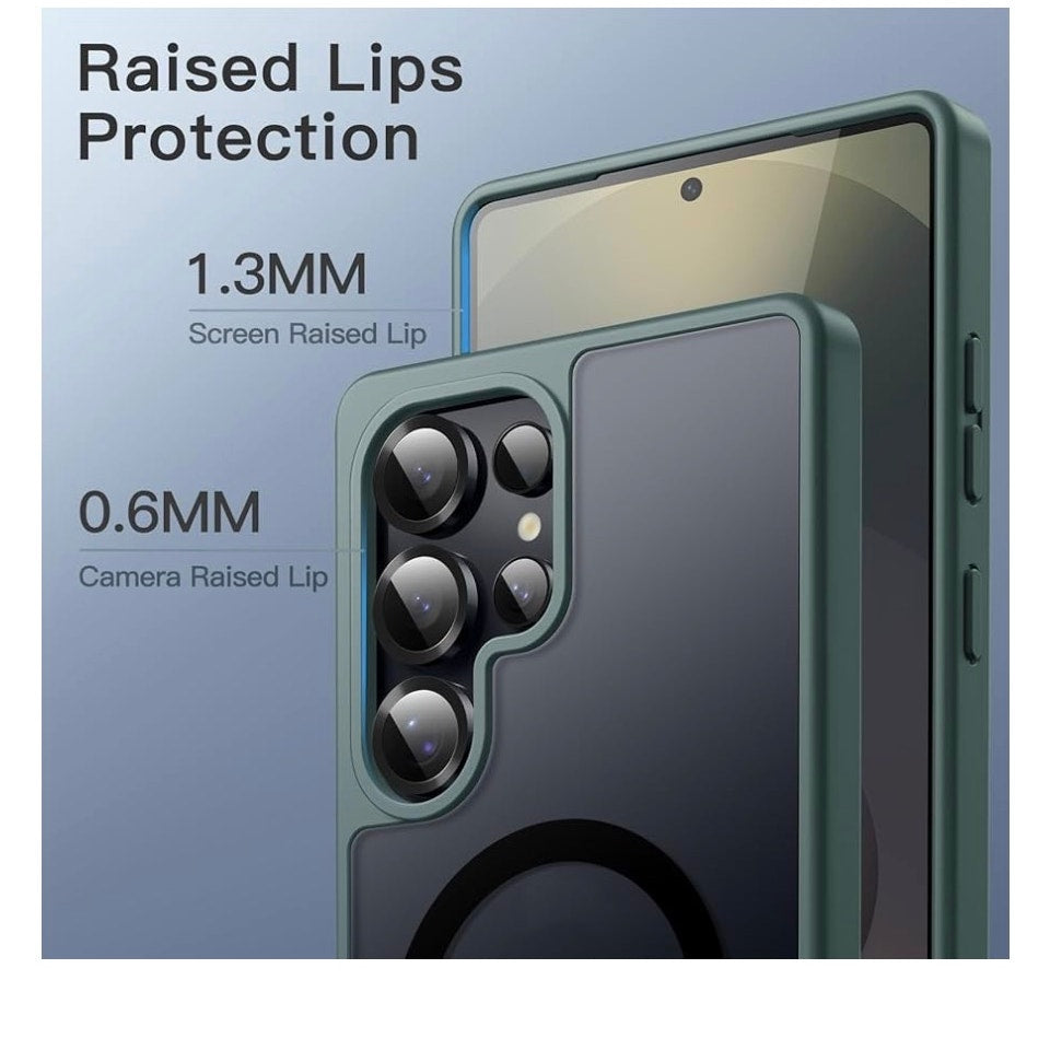 Magnetic Case for Samsung Galaxy S25 Ultra 5G, Compatible MagSafe (Dark Green)