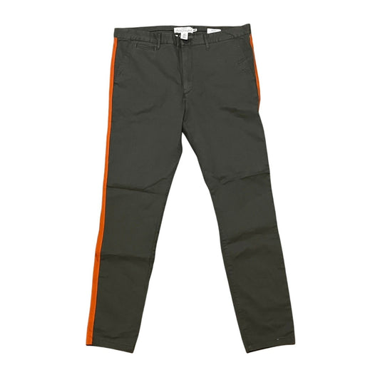 H & M Olive Green Pants With Orange Stripes On The Side Size 38