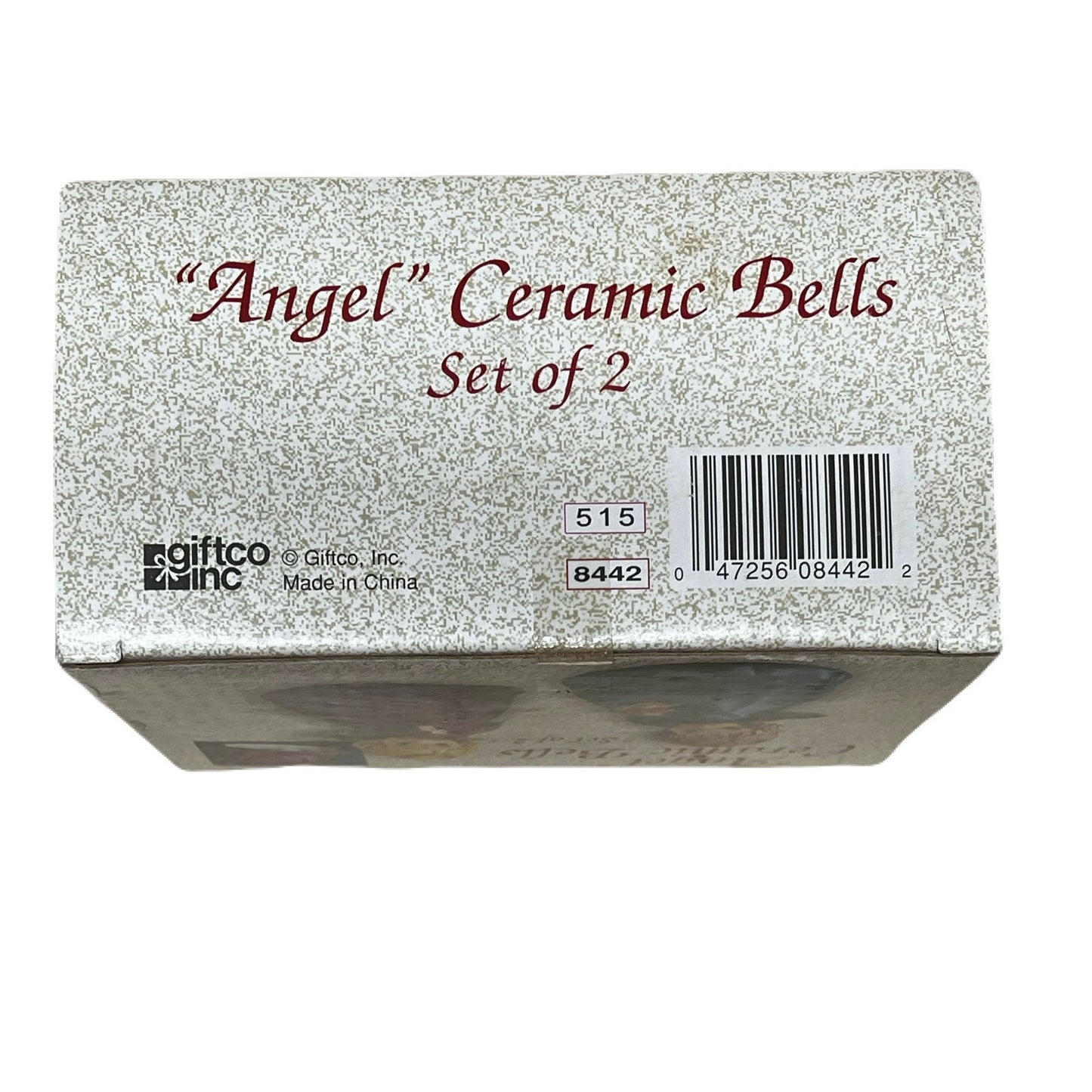 Ceramic Christmas Angel Bells Set of Two Red Green