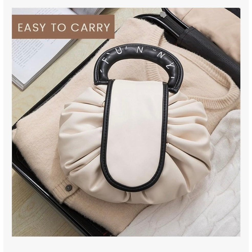 Drawstring Makeup Bag, Large Cosmetic Bag Travel Makeup Organization Case
