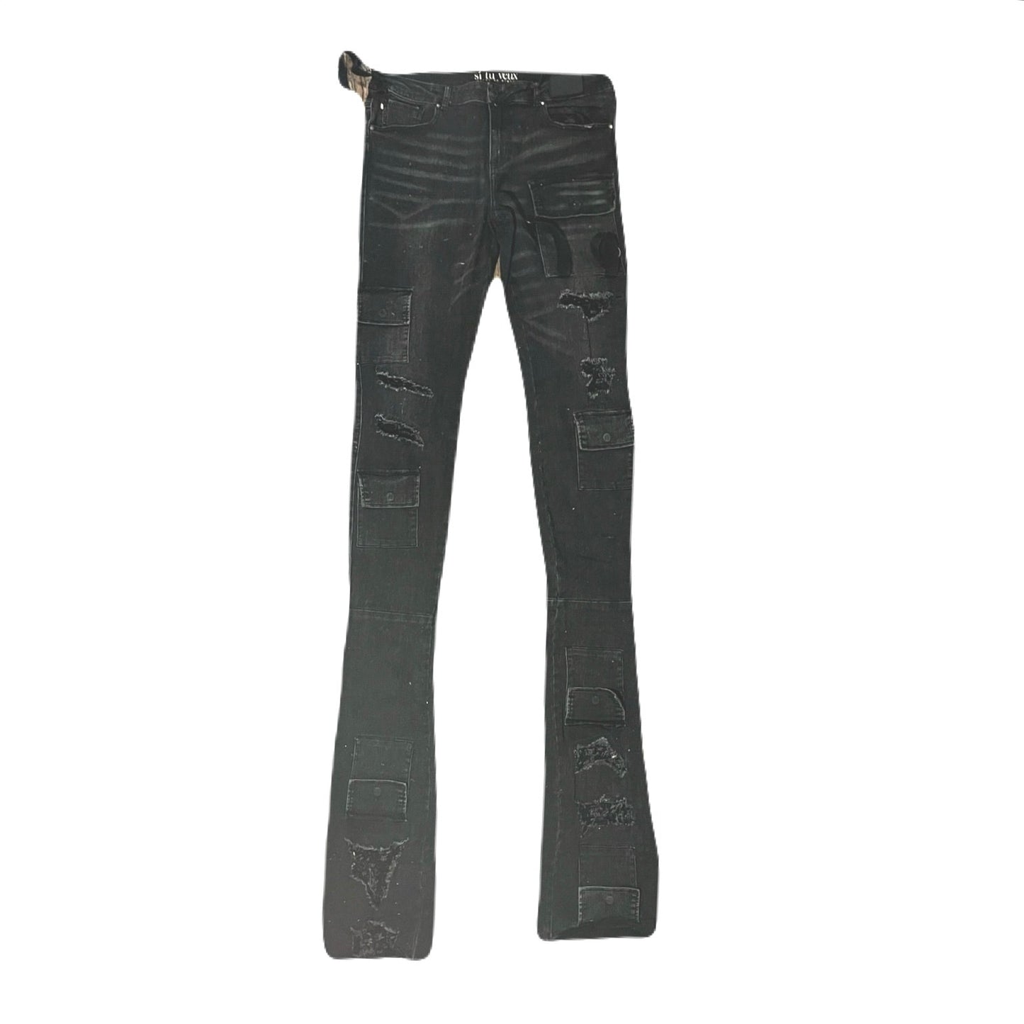 Si Tu Veux Gunner Jean Black Wash Size 40