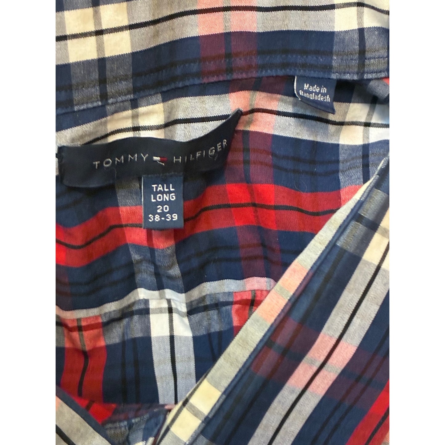 Tommy Hilfiger Men’s Long Sleeve Button Down Tall Long Size 20 38-39