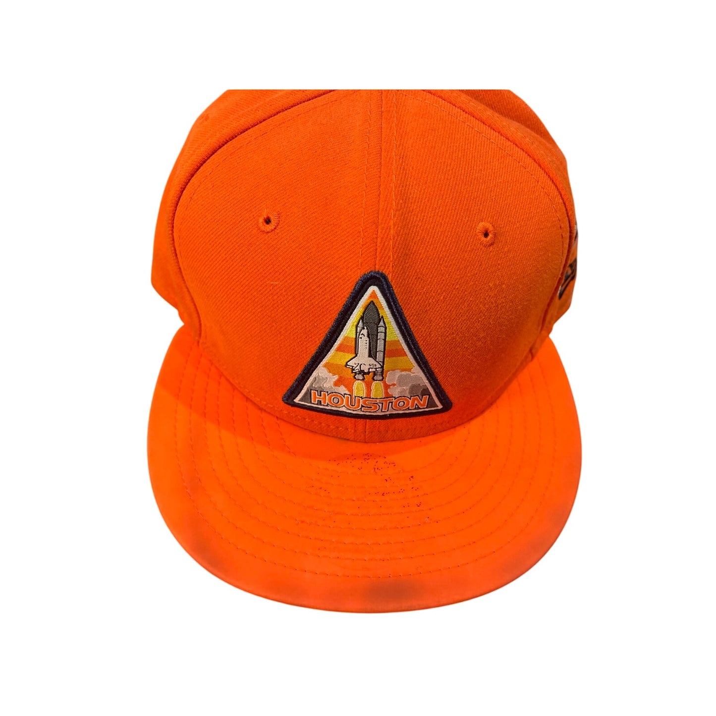 New Era Hat SnapBack Orange & White Houston Nec-Mcmxx