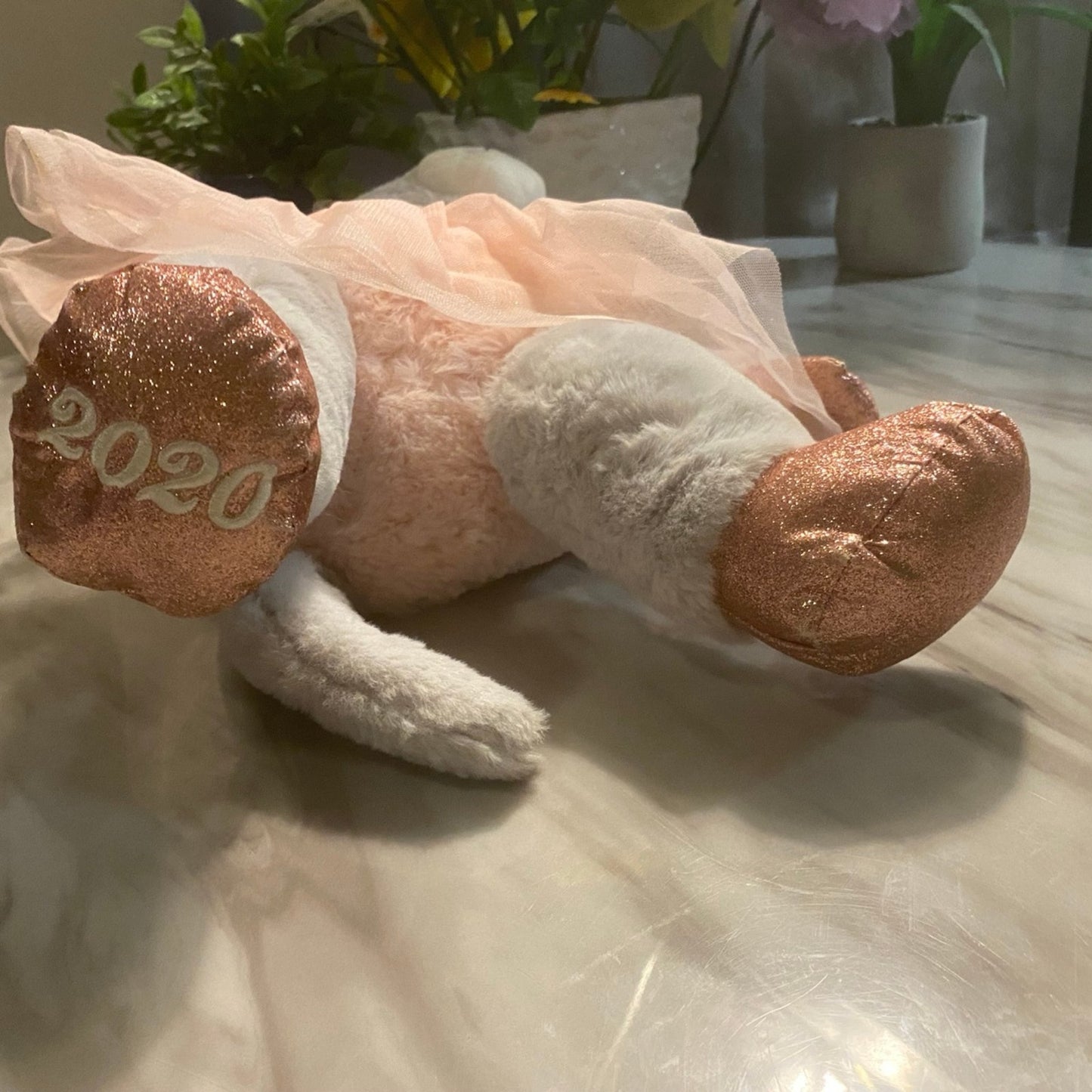 Dandee Ballerina Mouse Stuffed Animal Plush 2020 Grey Pink Dress Tulle Sparkly