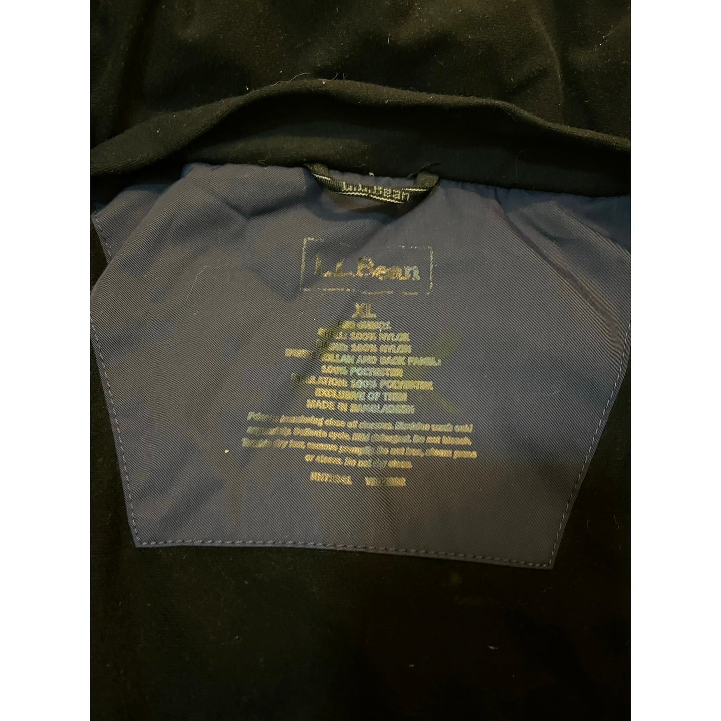 LL Bean Men's High-Neck Winter Jacket Navy XL