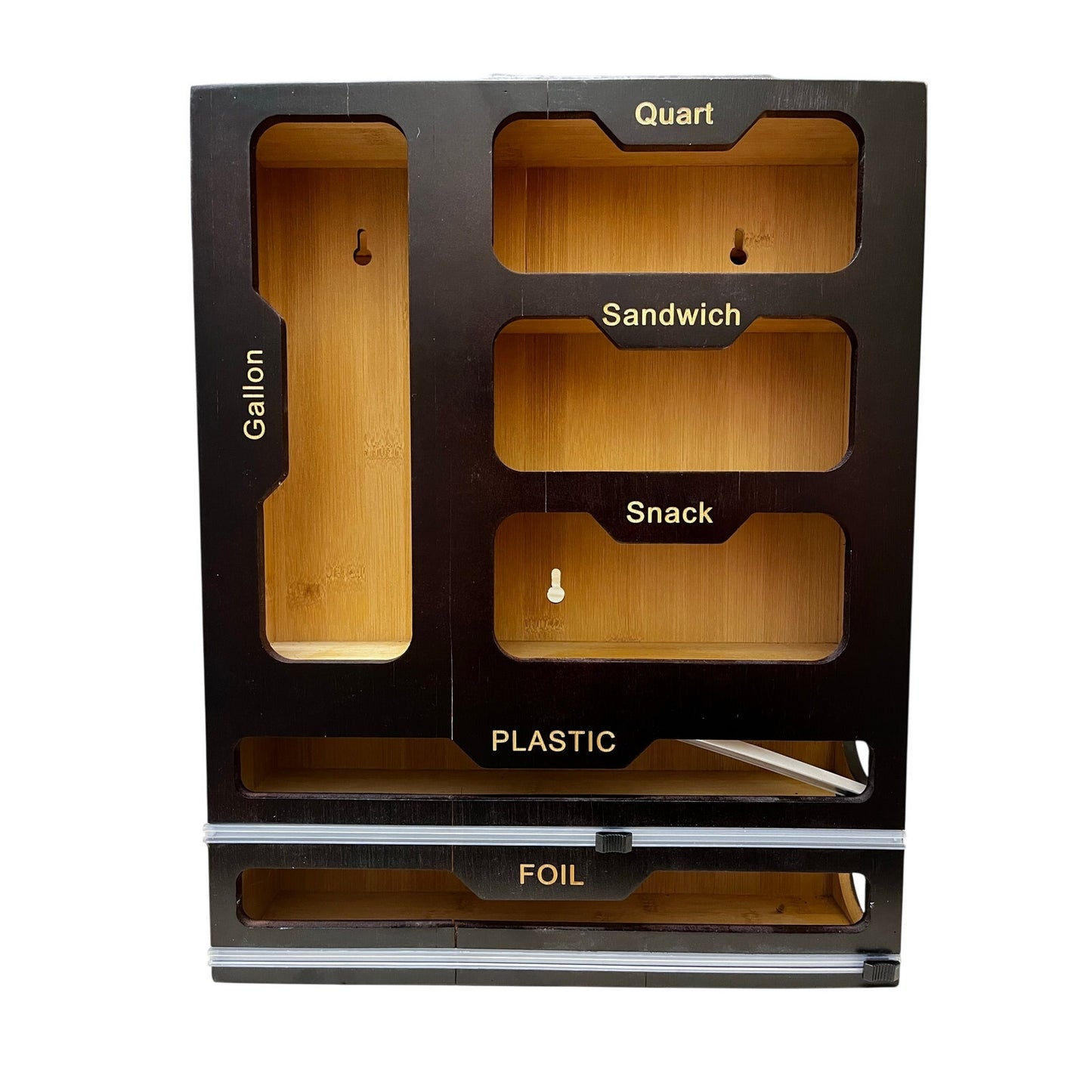 Zosia Home 6-in-1 Bamboo Grip Seal Bag Organizer with Dispenser - Baggie Organiz