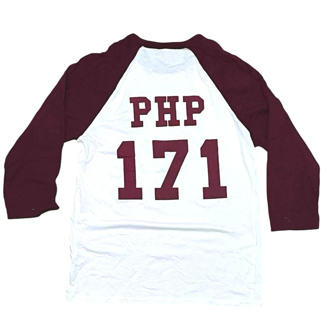PHP 171 White & Burgundy Women’s Top Size Medium