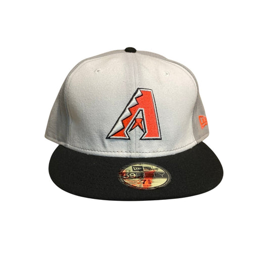 New Era Hat Size 7 5/8 White/Orange/Black