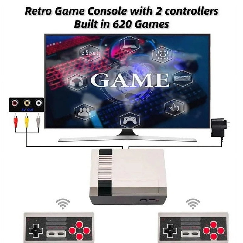 Retro Controllers with 620 Built-in Classic Plays, 8-Bit Video Play System