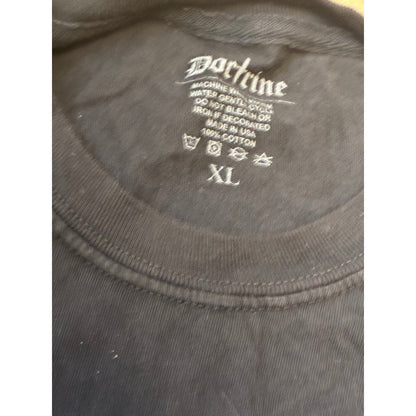 Doctrine Black Men’s T-shirt With Blue Print On It Size XXL