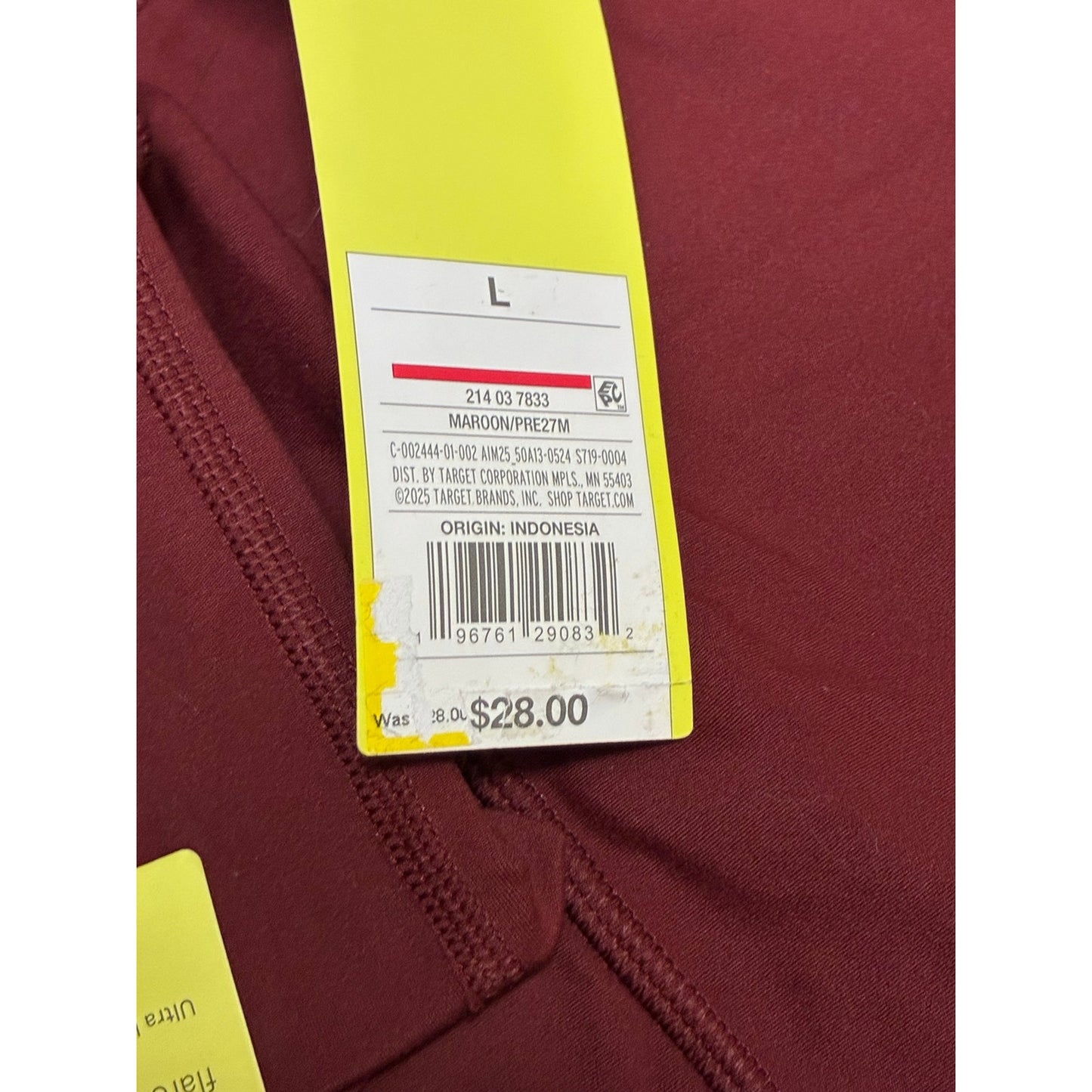 All In Motion Women’s burgundy Flare Legging Size Large
