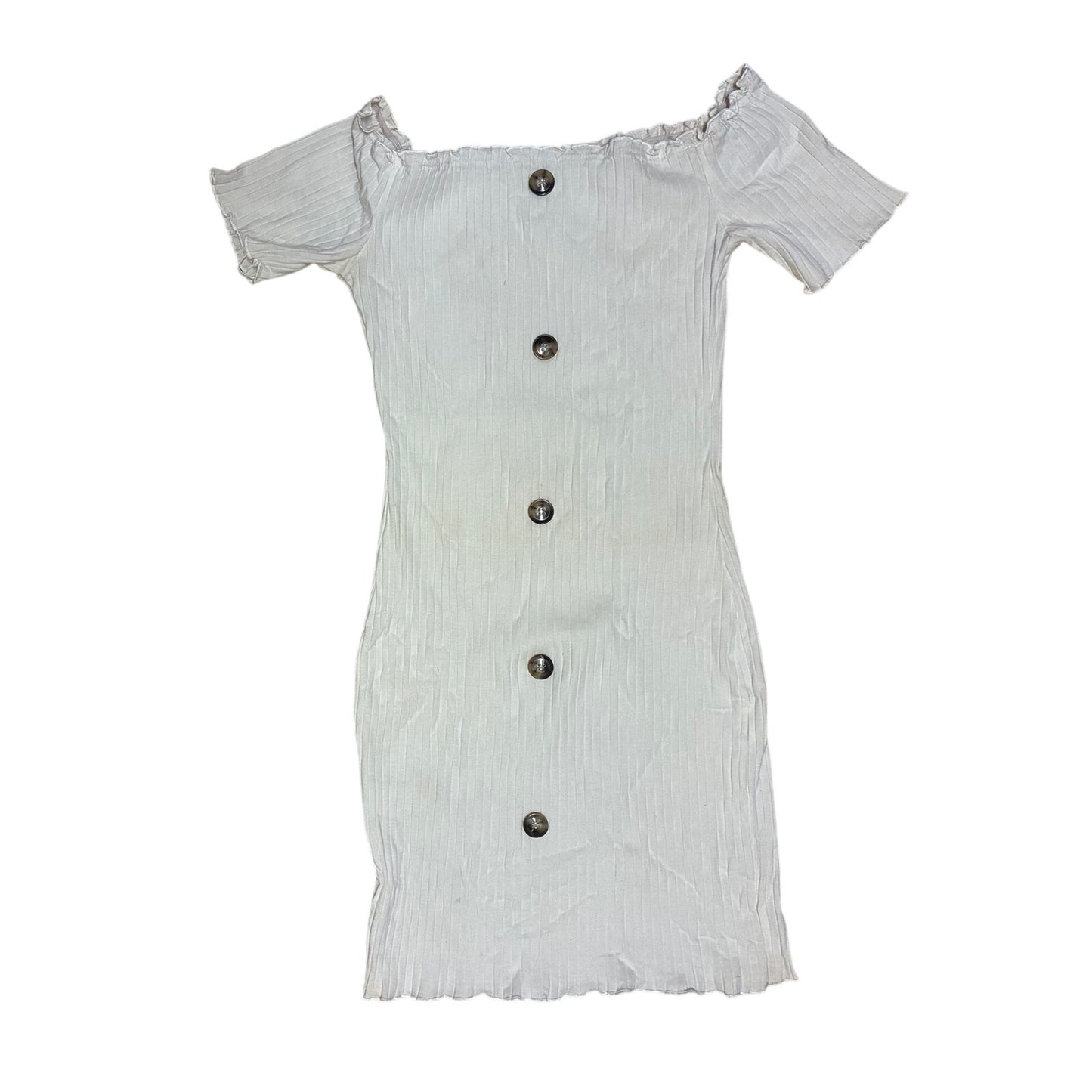SHEIN White Women’s Dress With 5 Buttons Down Size Medium