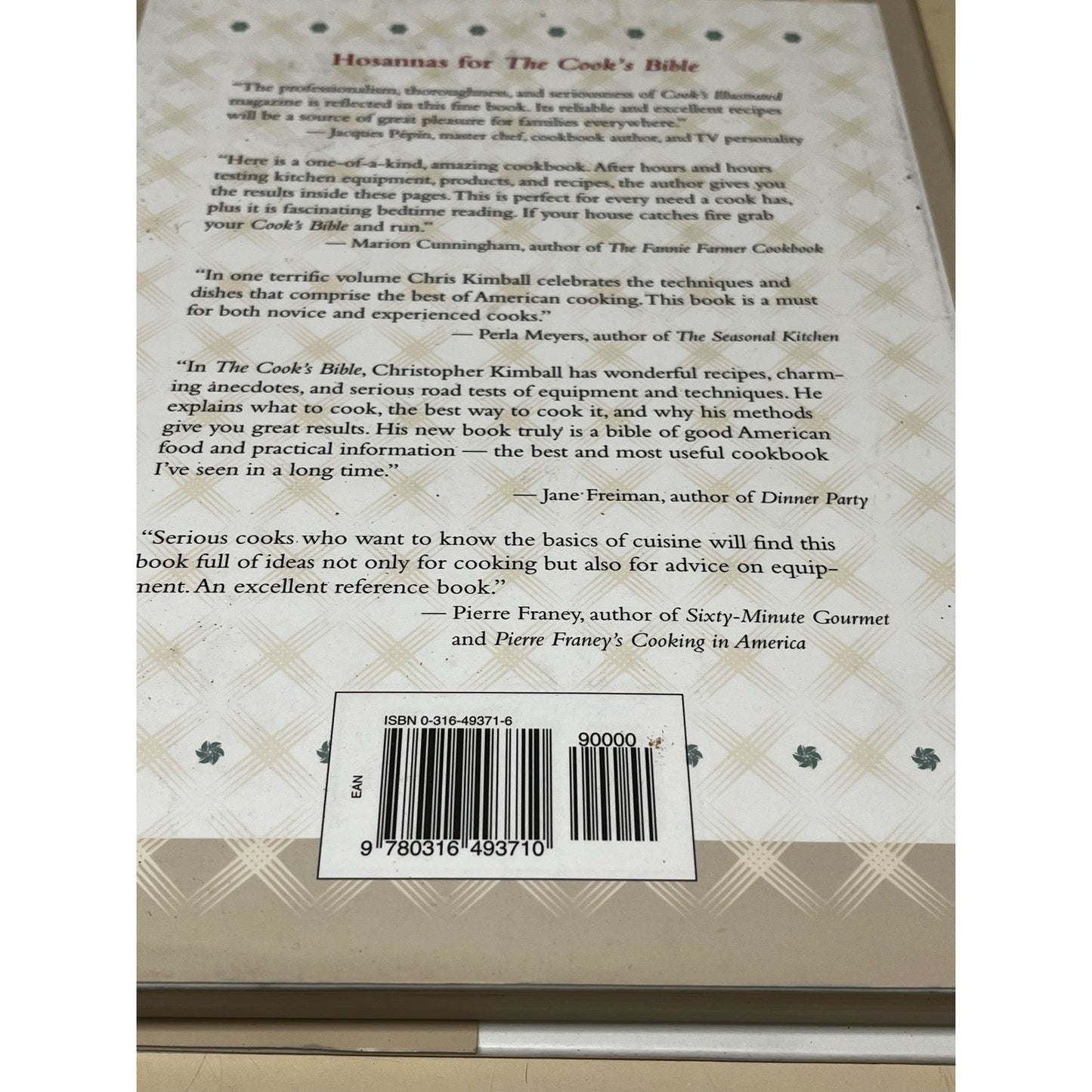 The Cook’s Bible Christopher Kimball Hardcover Book