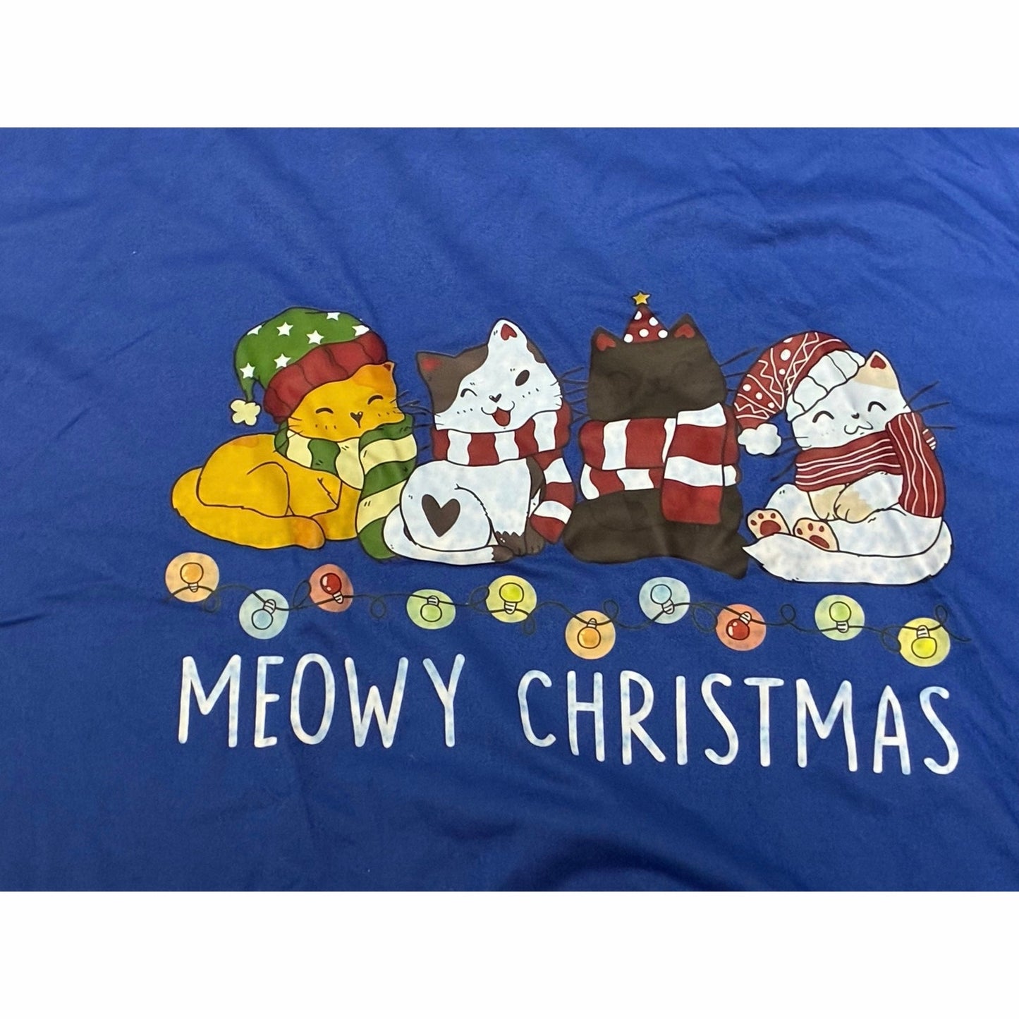Women’s Blue Christmas Long Sleeve Shirt Size XL