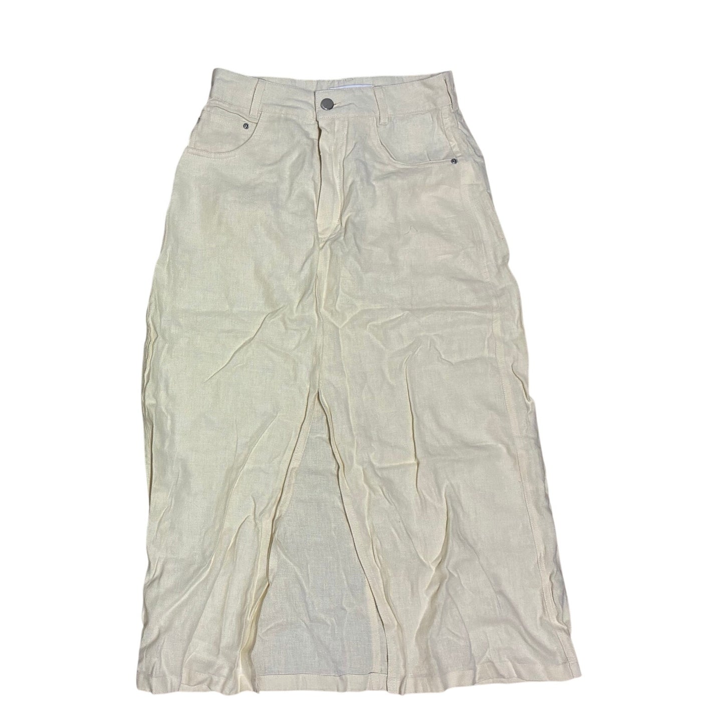 Weworewhat Women’s Front Slit Skirt Size Small Cream